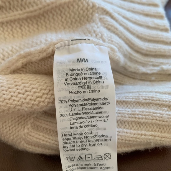 J.Crew | J.Crew Factory Pointelle Cable Front Pullover Sweater | Cream - Picture 3 of 5